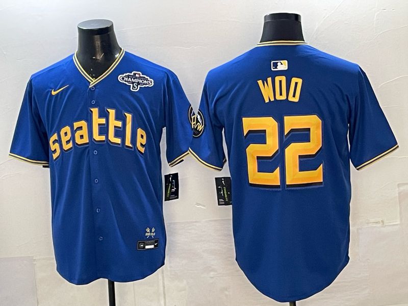 Men 2026 Seattle Mariners #22 Woo Blue City Edition Nike MLB Jersey 06